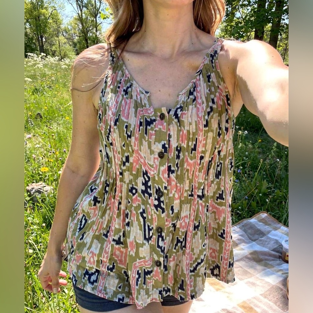 Maeve Multicolor Button-Down Blouse